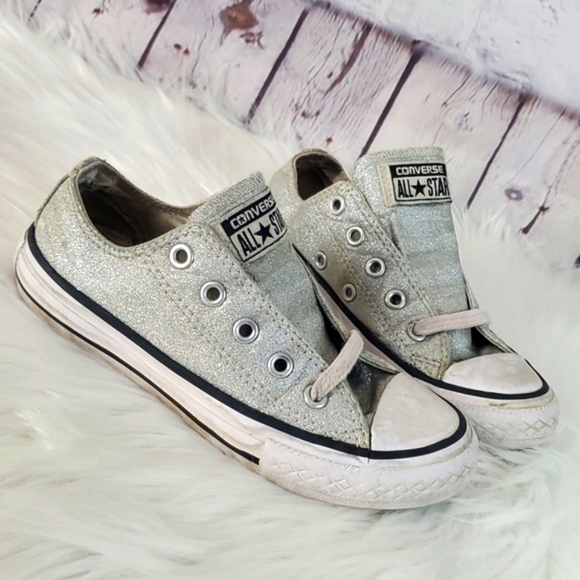 Converse All-Star Chuck Taylor Low Top   Classic Sparkle Glitter Sneakers Sz 12 - Picture 3 of 16